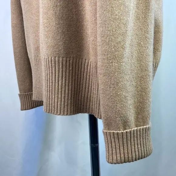 St.JohnTan Zip High Neck Cashmere Sweater