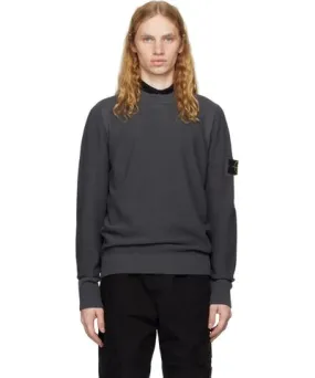 Stone Island Gray Logo Patch Sweater