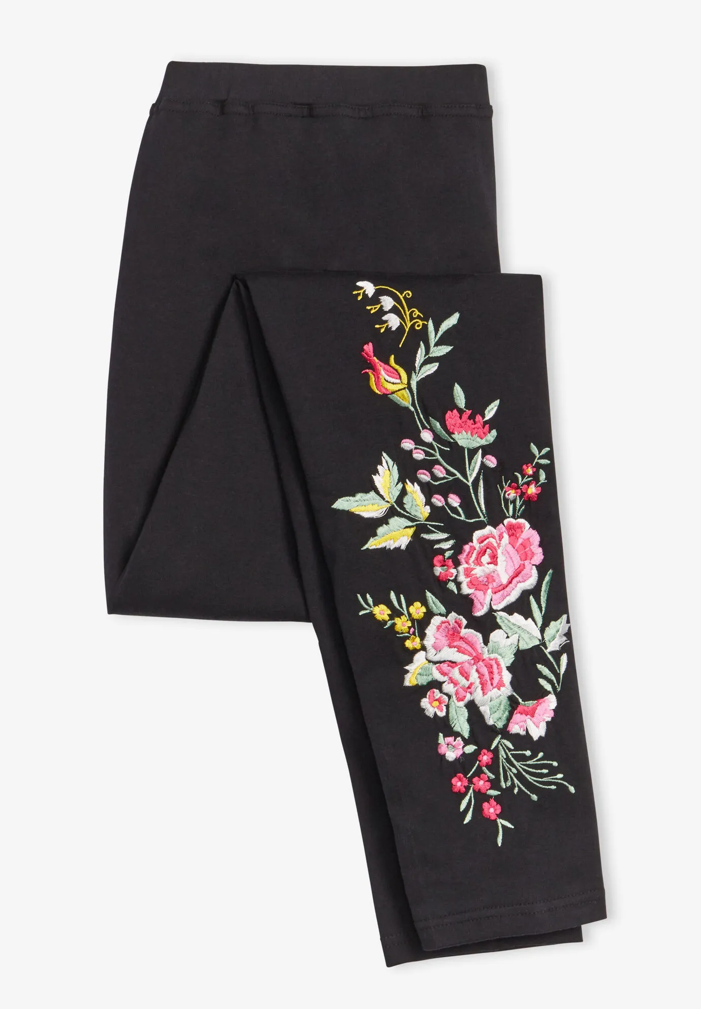 Stretch Cotton Embroidered Legging