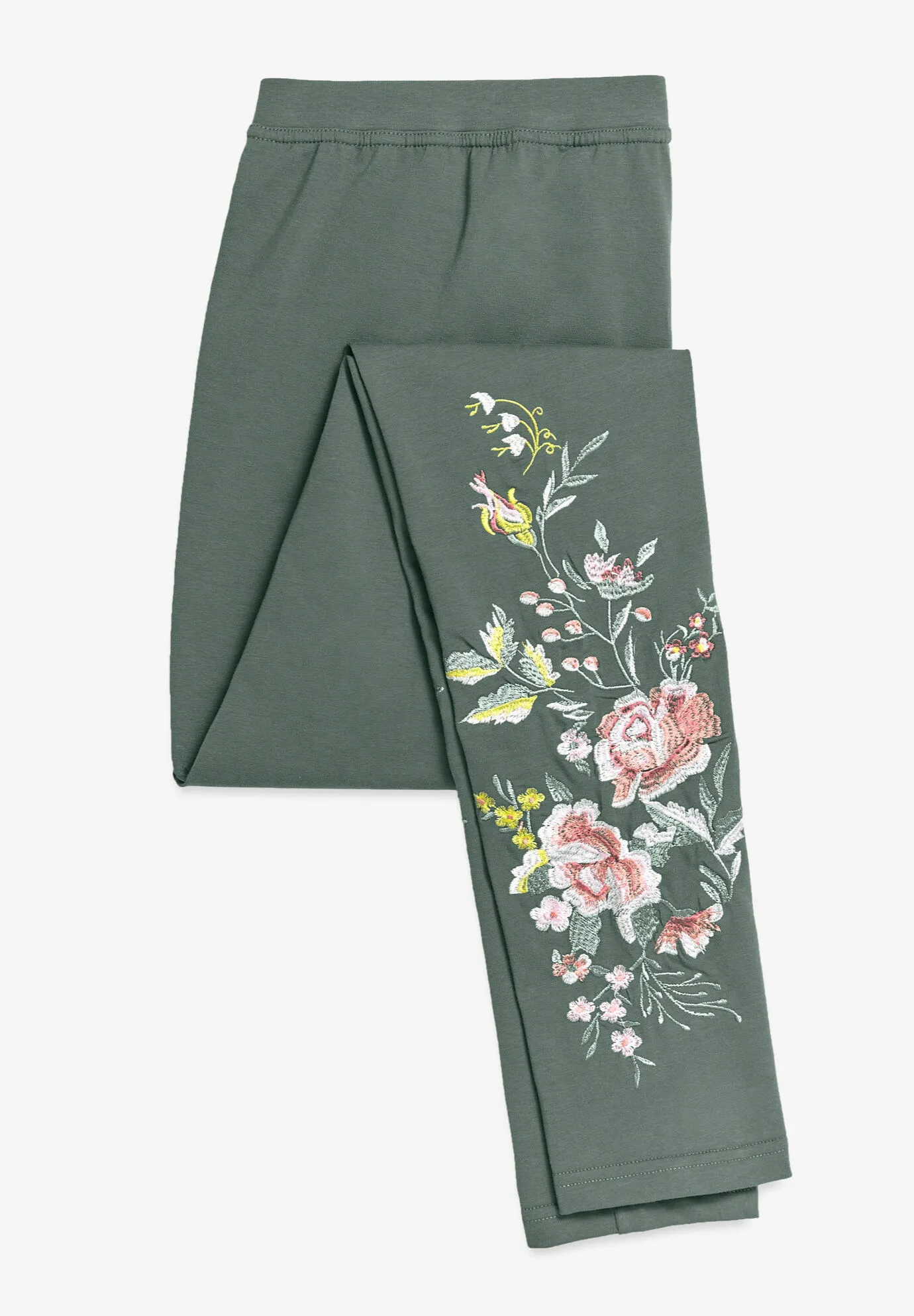 Stretch Cotton Embroidered Legging