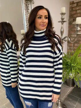 Stripe Roll Neck Jumper Dovie