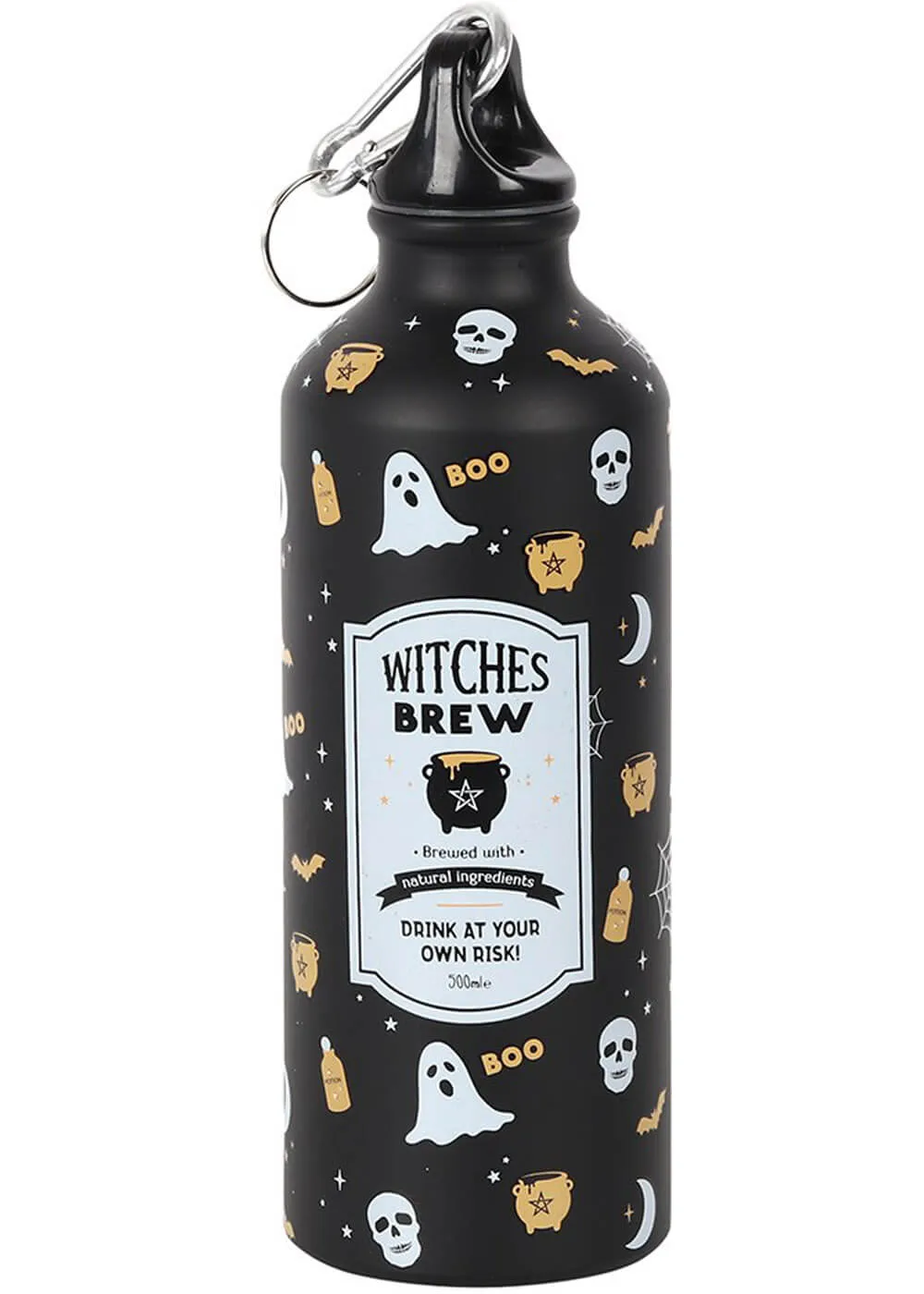 Succubus Halloween Witches Brew Metal Water Bottle Black