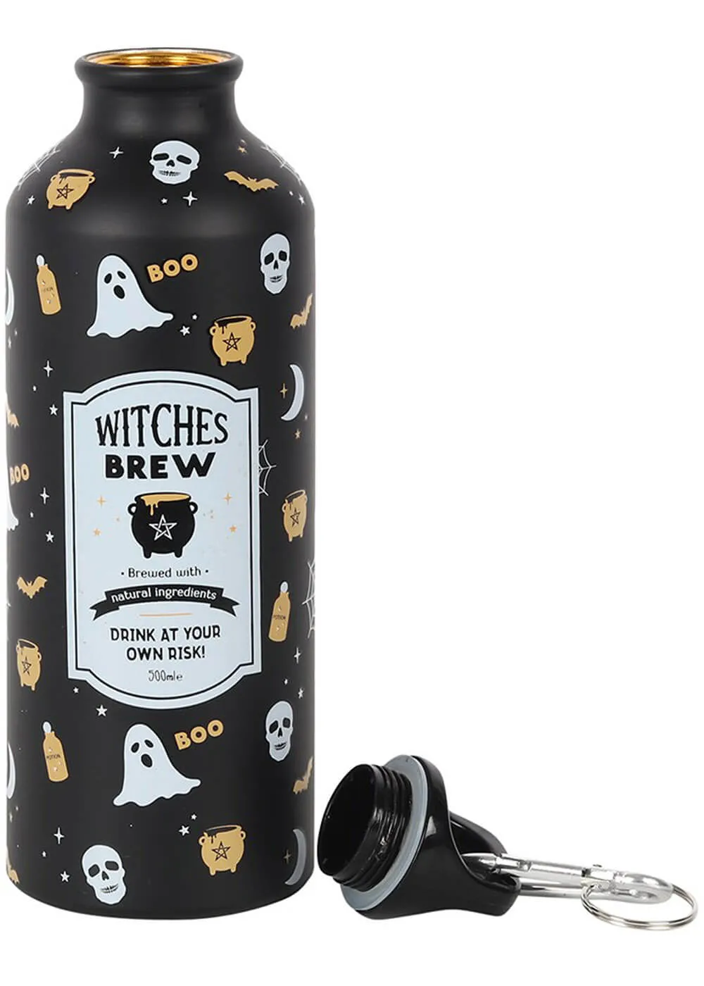 Succubus Halloween Witches Brew Metal Water Bottle Black