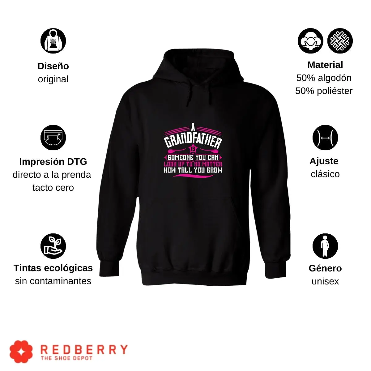 Sudadera Hombre  Hoodie Abuelo Papá Padre Hijo Hija 005