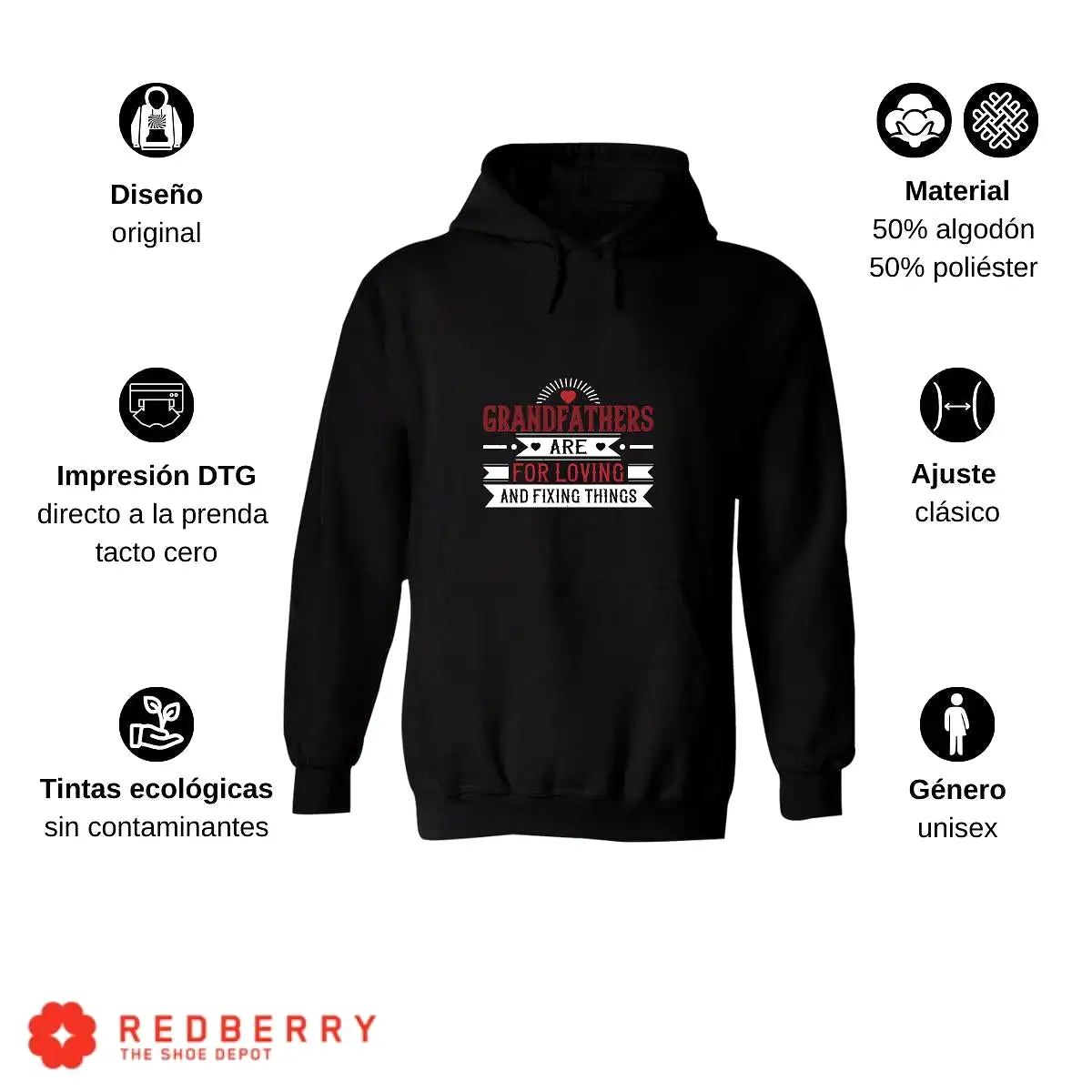 Sudadera Hombre  Hoodie Abuelo Papá Padre Hijo Hija 009