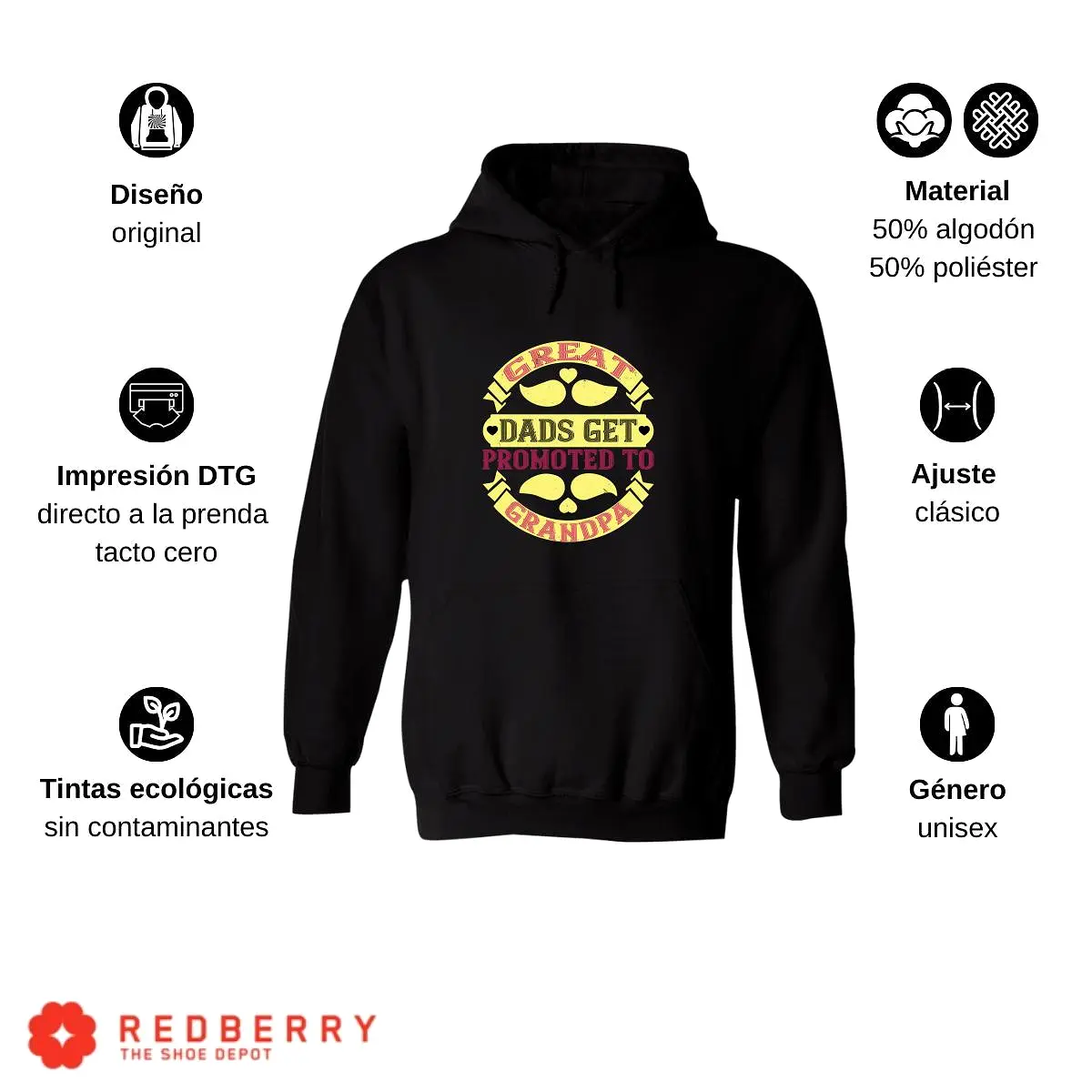 Sudadera Hombre  Hoodie Abuelo Papá Padre Hijo Hija 026