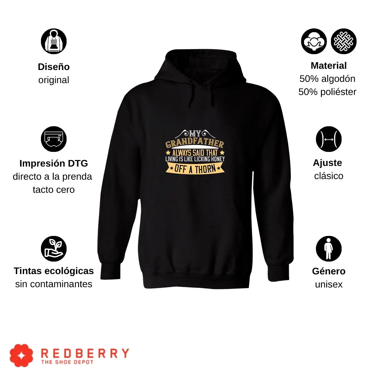 Sudadera Hombre  Hoodie Abuelo Papá Padre Hijo Hija 033