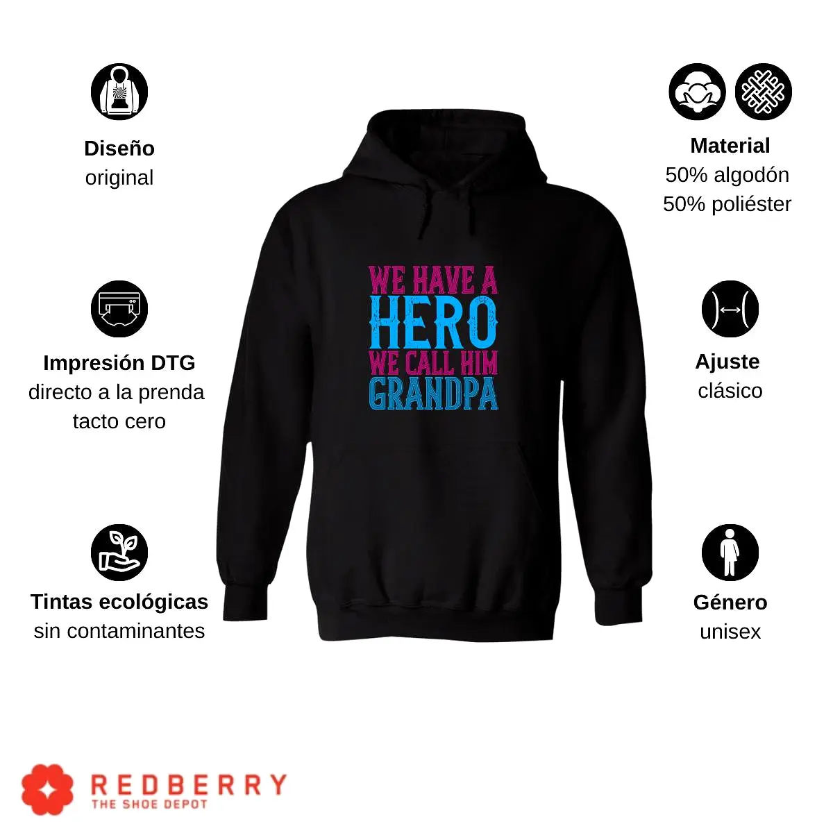 Sudadera Hombre  Hoodie Abuelo Papá Padre Hijo Hija 048