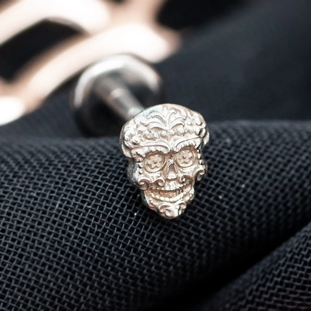 Sugar Skull Threaded End in Gold