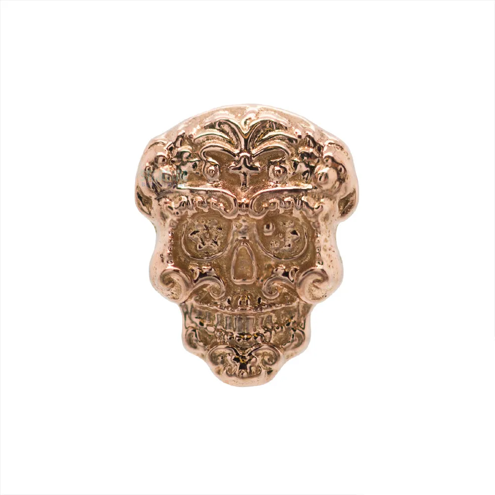 Sugar Skull Threaded End in Gold