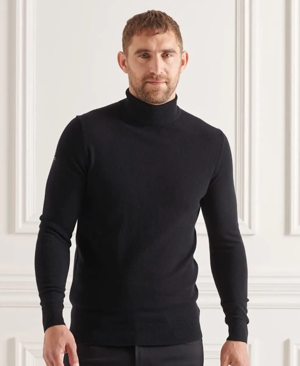 Superdry Studios Lambswool Roll Neck Jumper Black