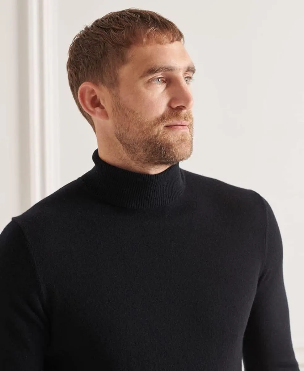 Superdry Studios Lambswool Roll Neck Jumper Black