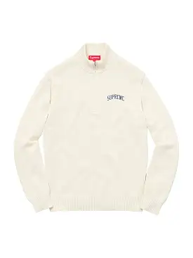 Supreme Arc Logo Quarter Zip Sweater Cream [FW16] M