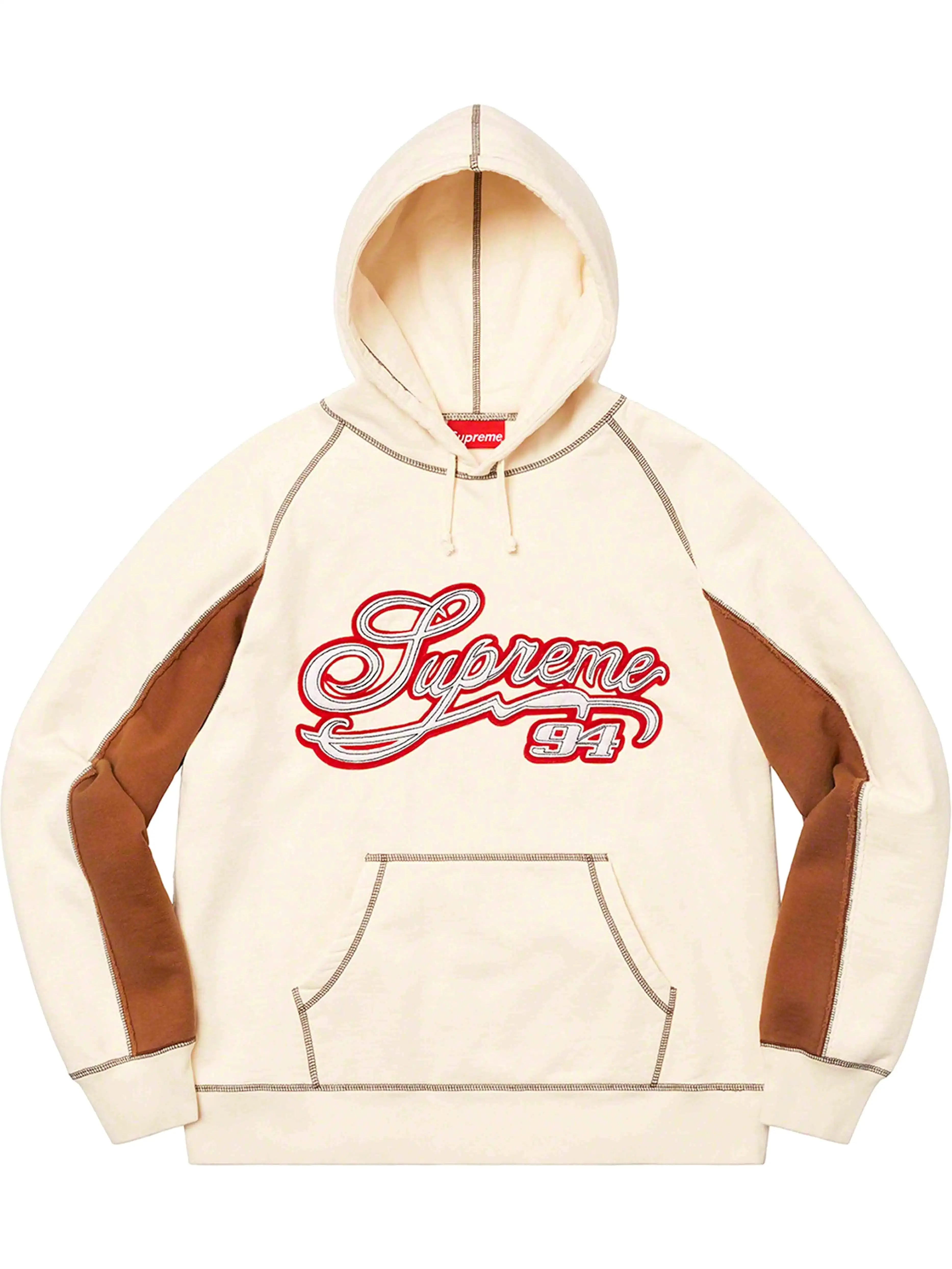 Supreme Paneled Script Hoodie Natural [SS21]