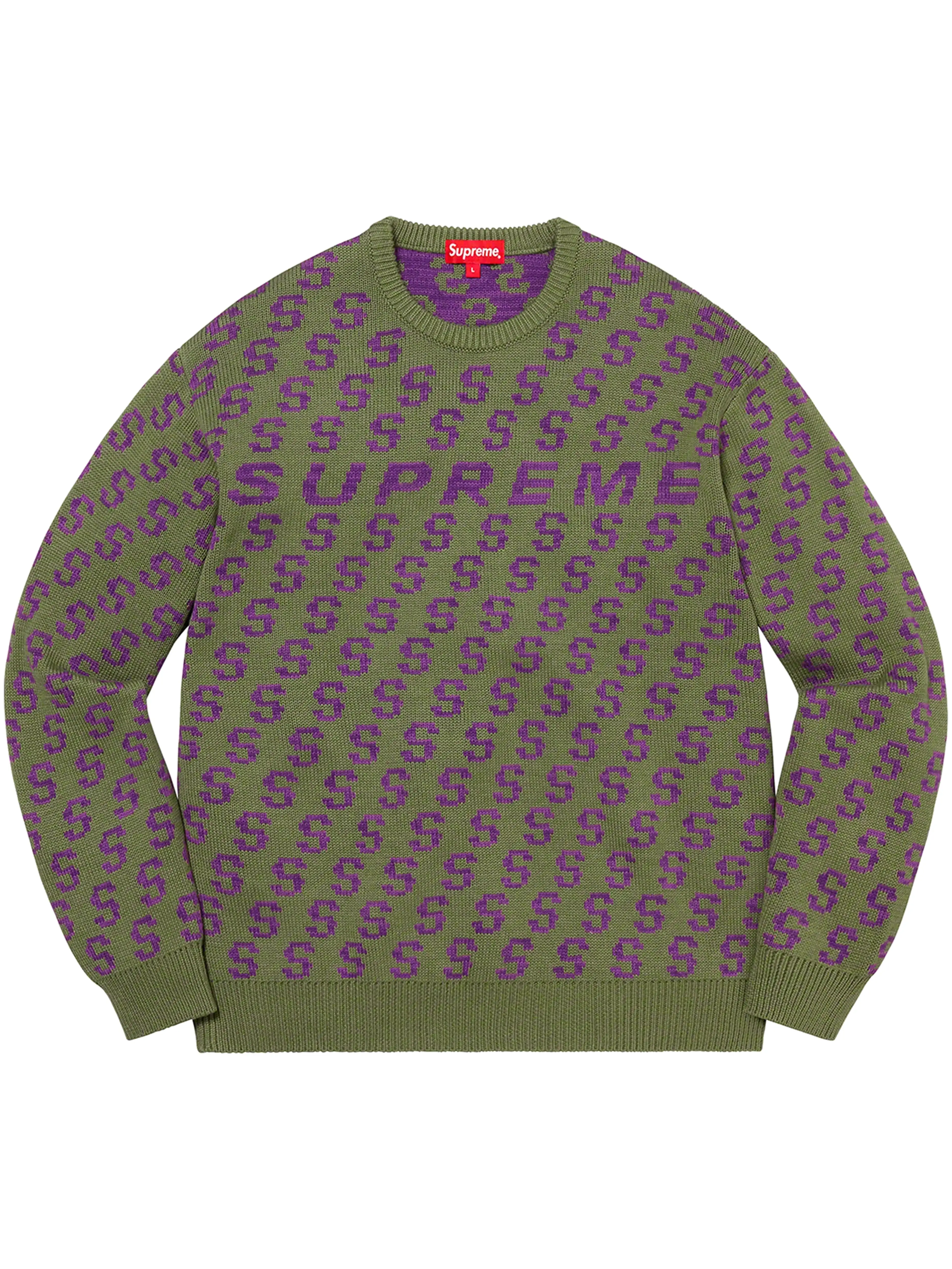 Supreme S Repeat Sweater Olive [SS21]