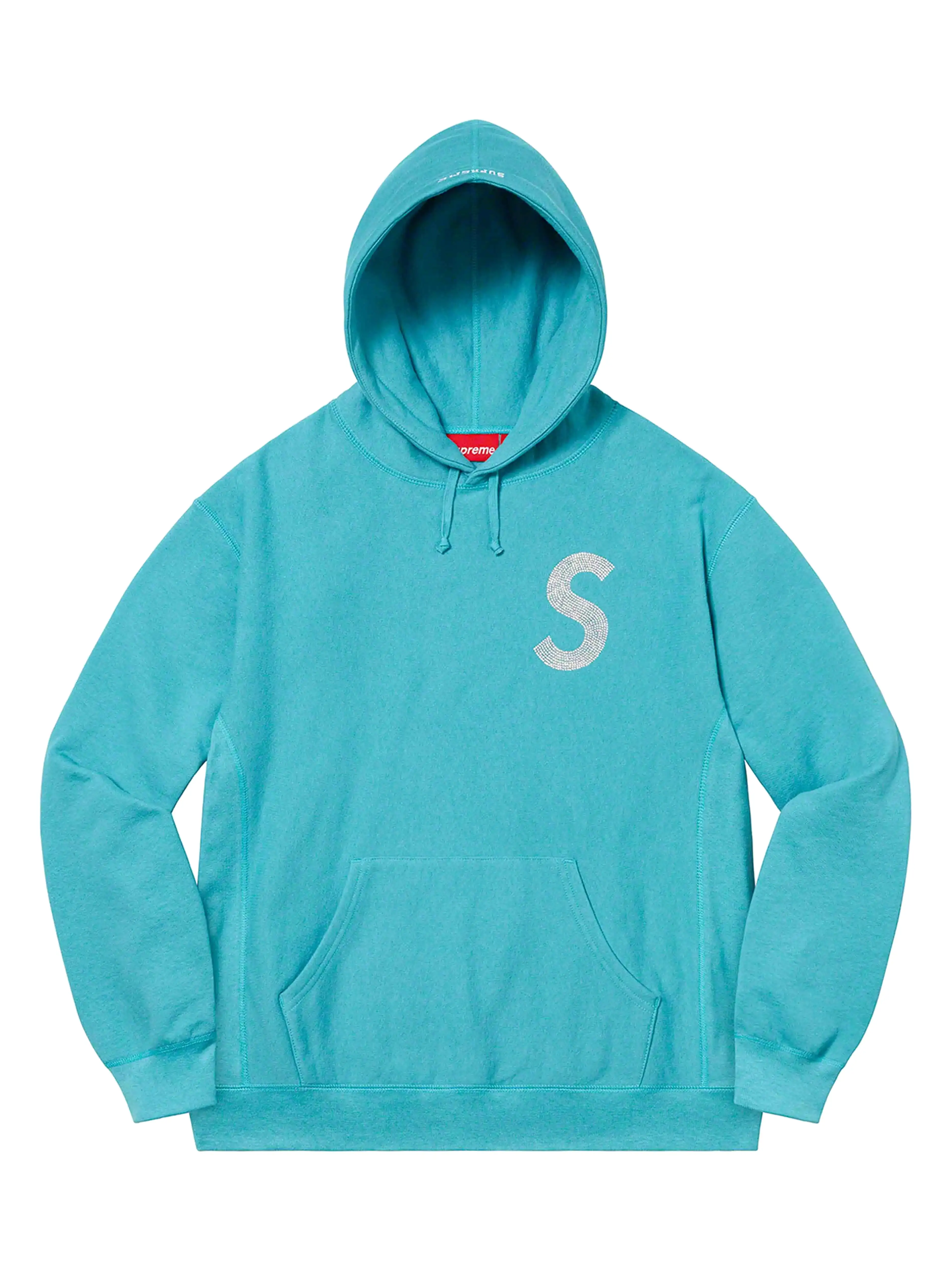 Supreme Swarovski S Logo Hoodie Light Aqua [SS21]