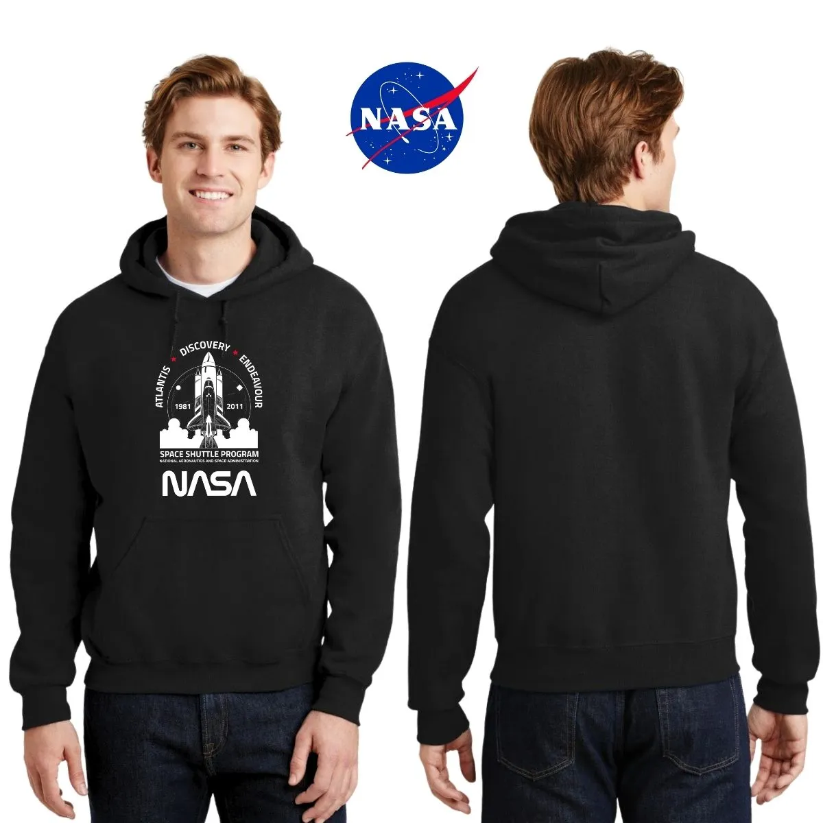 Sweater Suéter Hombre Hoodie Nasa Cohete