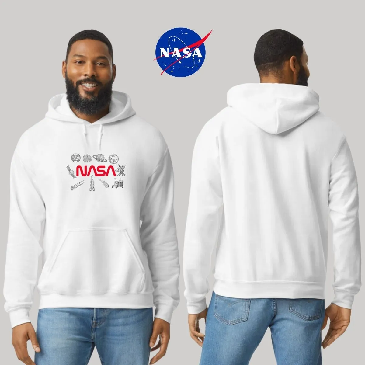 Sweater Suéter Hombre Hoodie Nasa Espacio