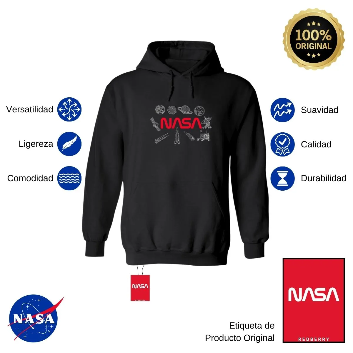 Sweater Suéter Hombre Hoodie Nasa Espacio