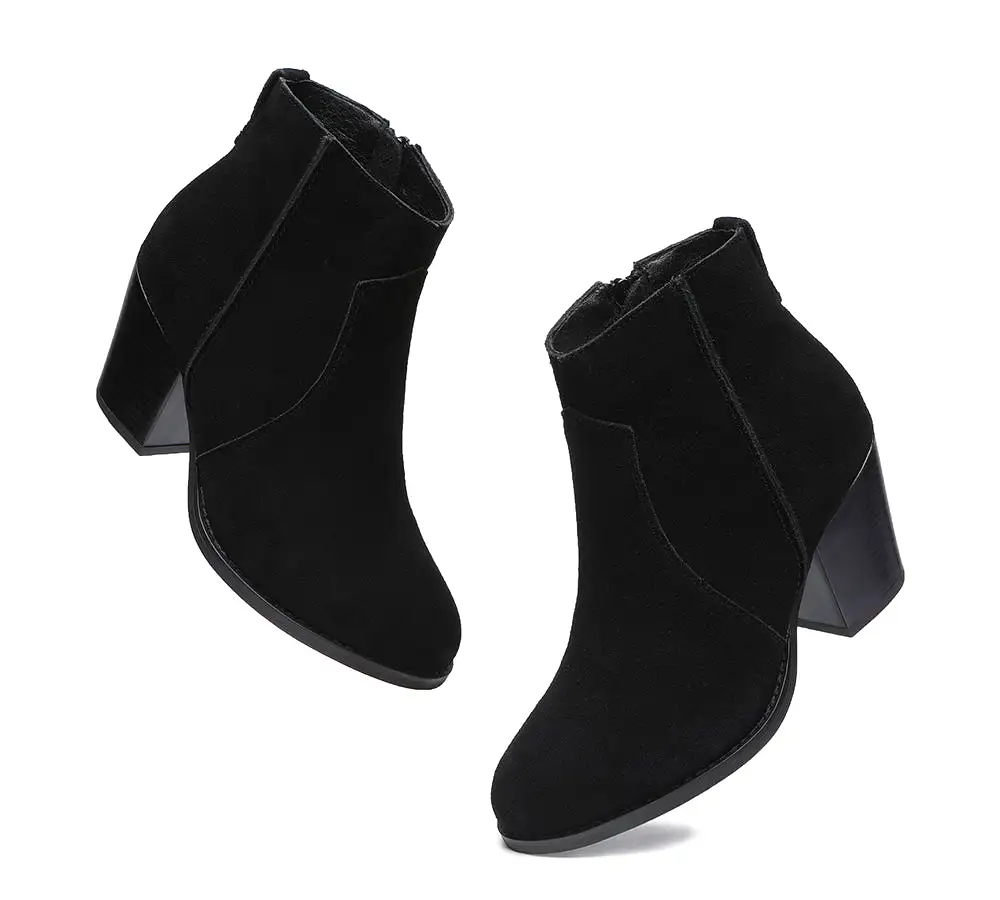 TARRAMARRA Ankle Leather Zipper Heel Women Boots Velora