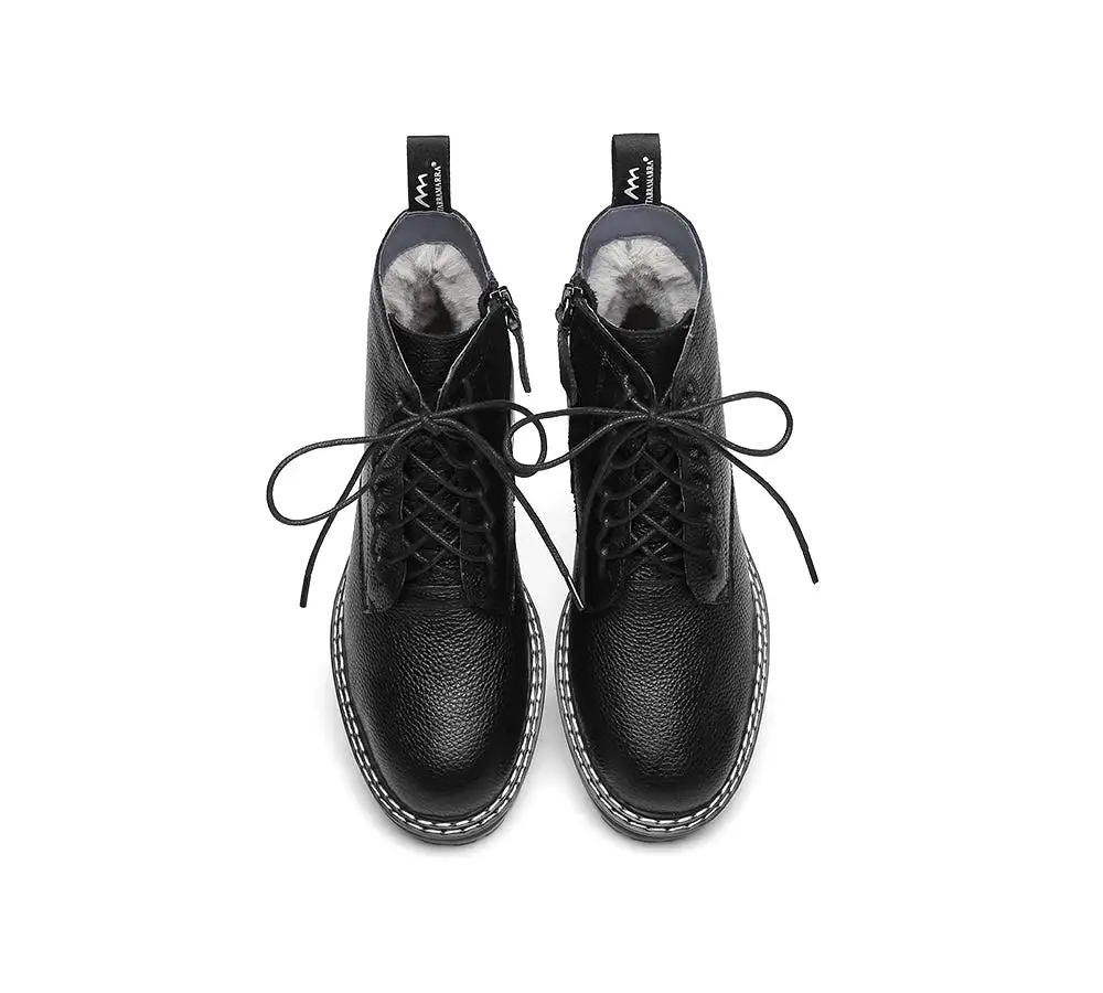 TARRAMARRA Lana Lace Up Black Boots High Top