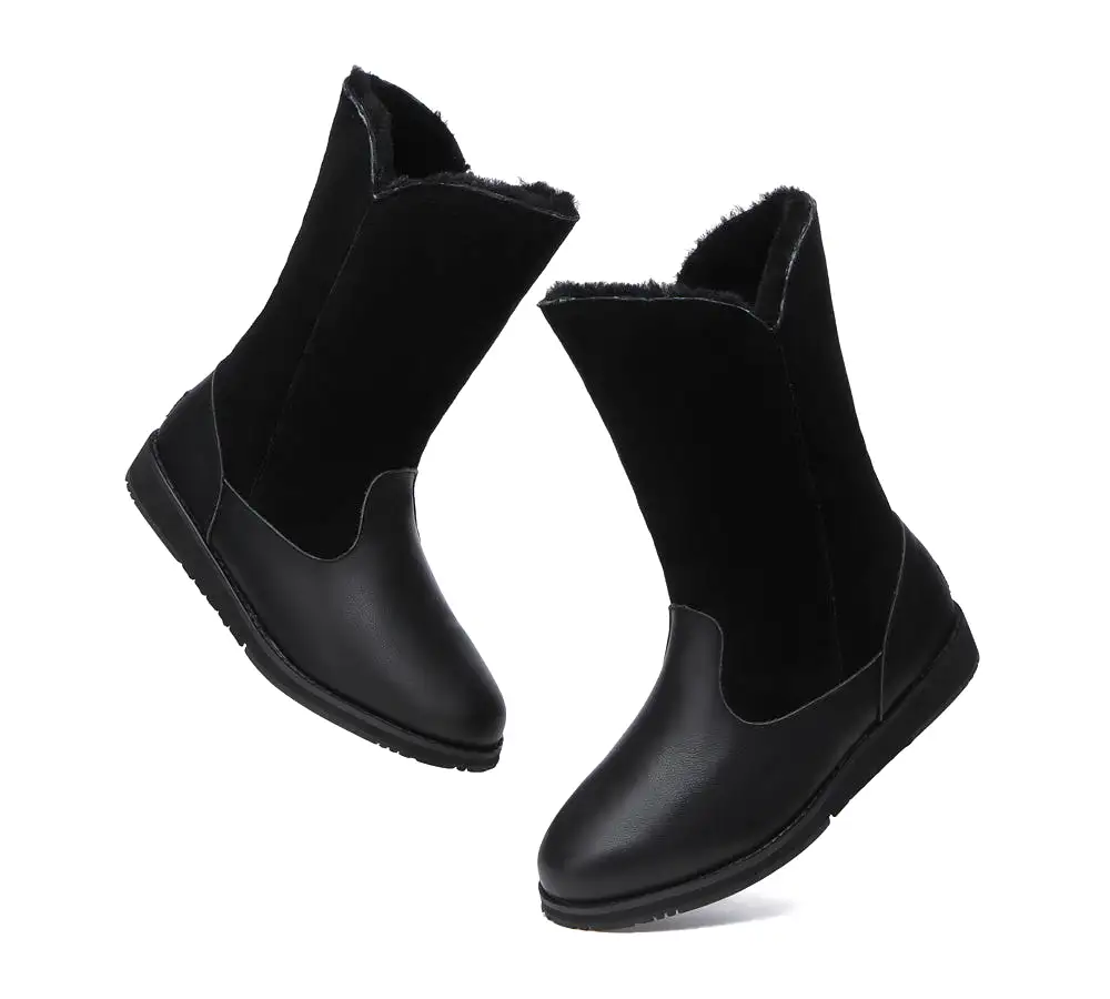 TARRAMARRA Premium Leather Zipper Mid Calf Women Boots Bryanna