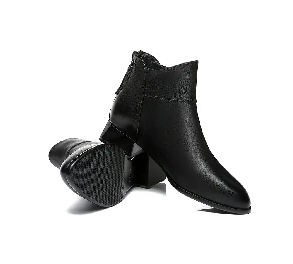 TARRAMARRA Women Ankle Boots Quella Leather Block Heel Black