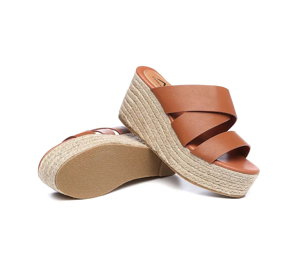 TARRAMARRA Women'S Crossover-Strap Platform Heels Slip-On Sandal Slides Wedges Julie