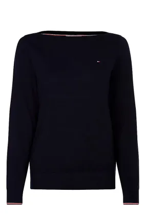 Tommy Hilfiger Women Boat Neck Jumper Navy