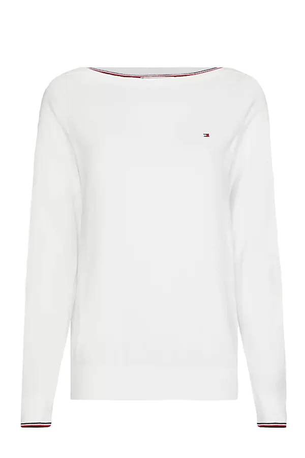 Tommy Hilfiger Women Boat Neck Jumper White