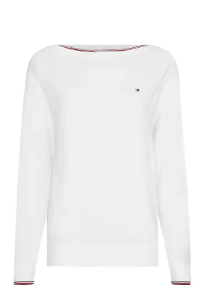 Tommy Hilfiger Women Boat Neck Jumper White