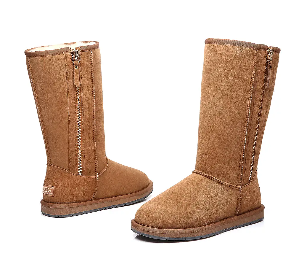 UGG Australian Shepherd Australian Premium Double Face Sheepskin Tall Side Zip Water Resistant Boots