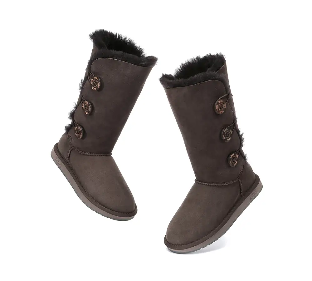 UGG Australian Shepherd Australian Premium Double Face Sheepskin Tall Triple Button Water Resistant Boots