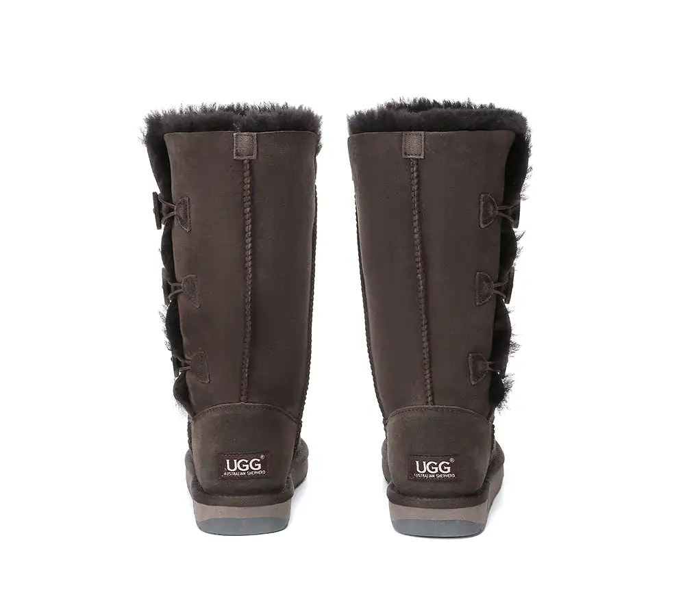 UGG Australian Shepherd Australian Premium Double Face Sheepskin Tall Triple Button Water Resistant Boots