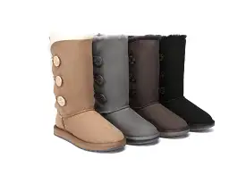 UGG Australian Shepherd Australian Premium Double Face Sheepskin Tall Triple Button Water Resistant Boots