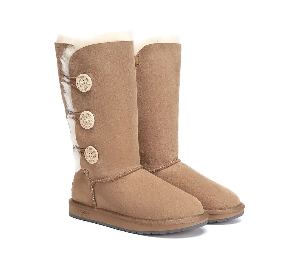 UGG Australian Shepherd Australian Premium Double Face Sheepskin Tall Triple Button Water Resistant Boots