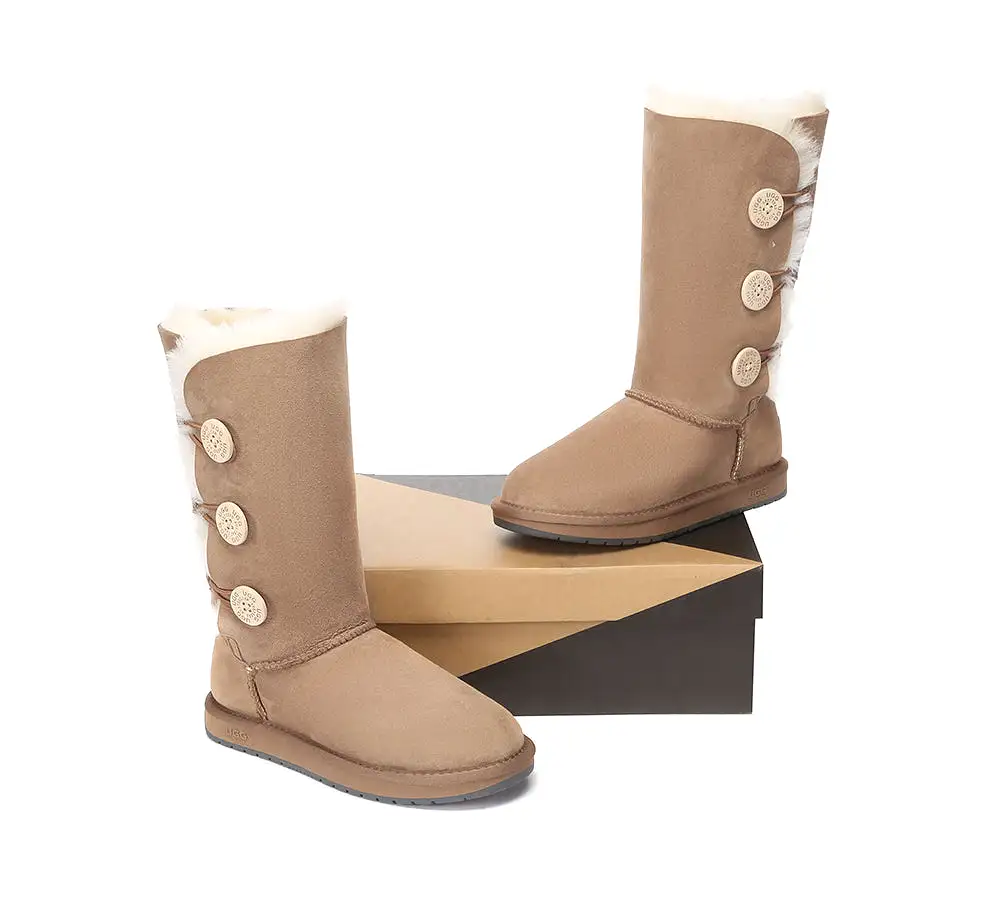 UGG Australian Shepherd Australian Premium Double Face Sheepskin Tall Triple Button Water Resistant Boots