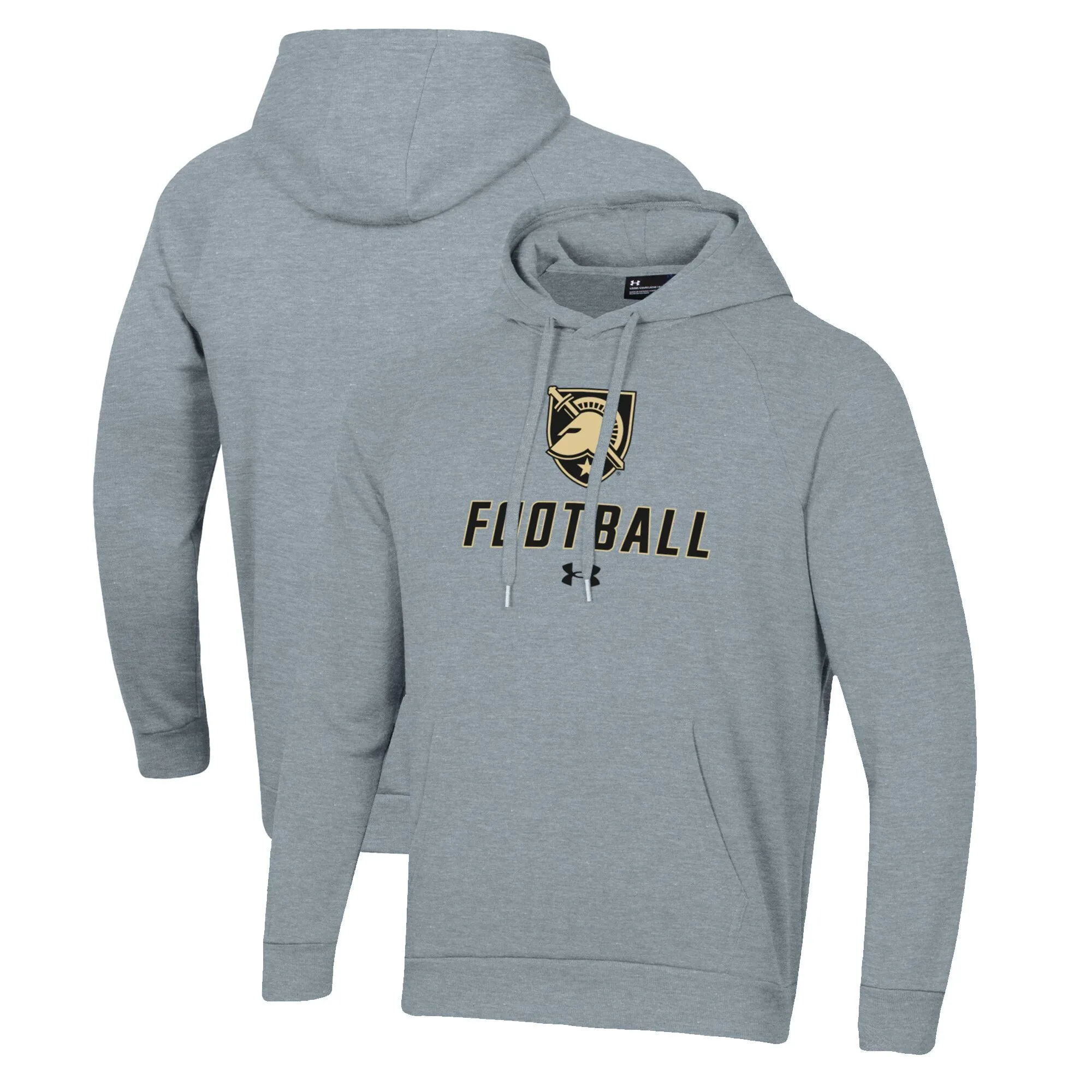 Under Armour Army Black Knights Grey Football Rival Fleece Pullover Hoodie