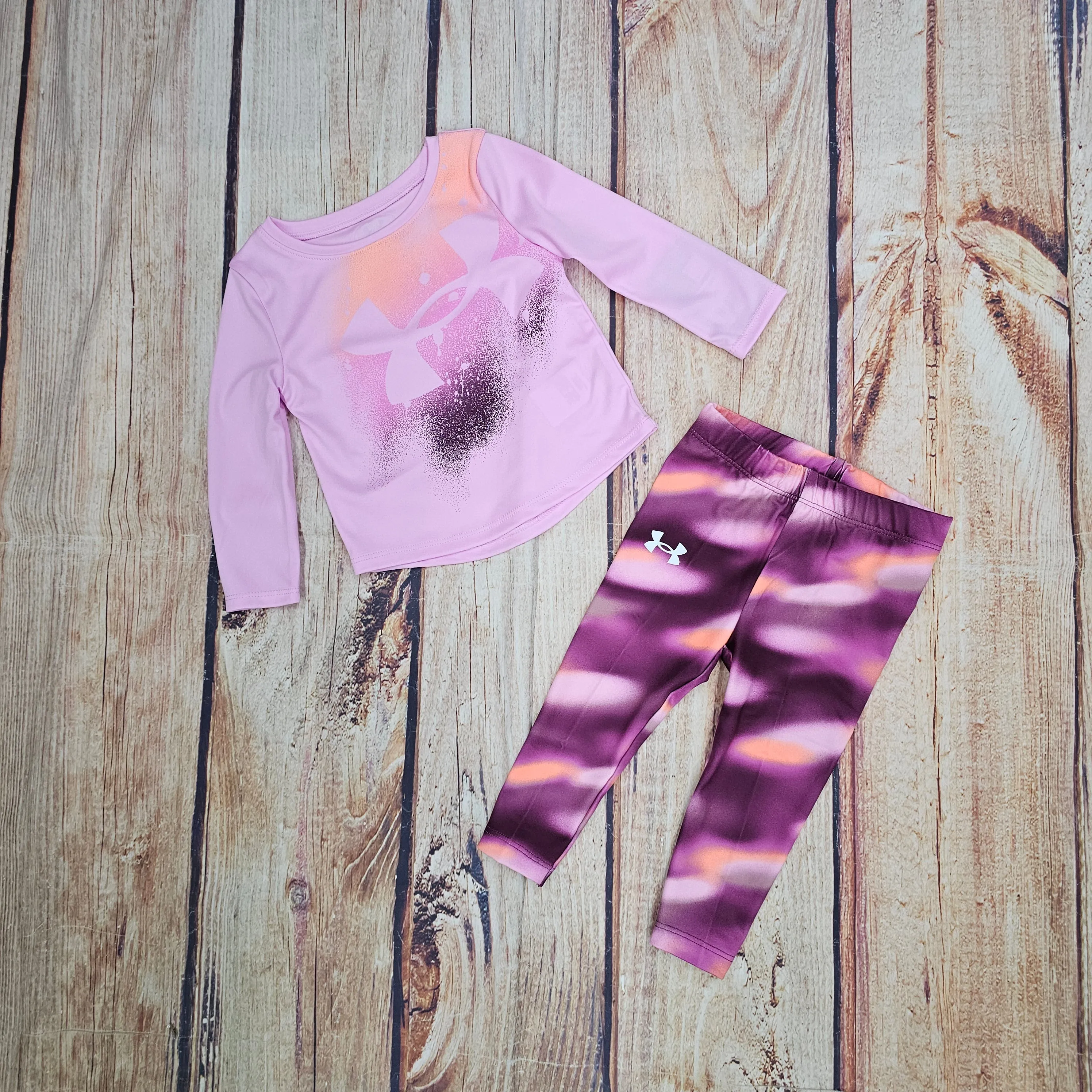 UNDER ARMOUR GIRLS PRINTED LS LEGGING SET-681