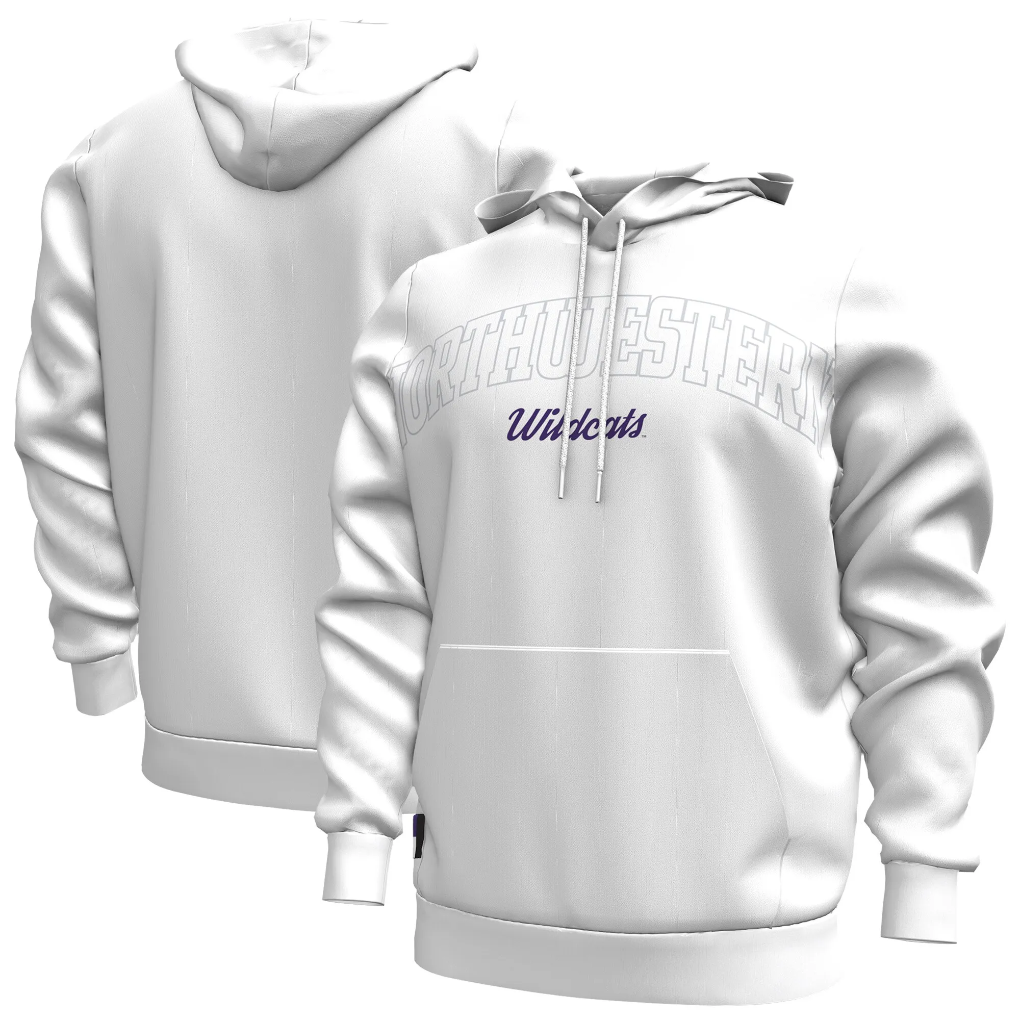 Under Armour Northwestern Wildcats White 2024 Sideline Essential Fleece Pullover Hoodie