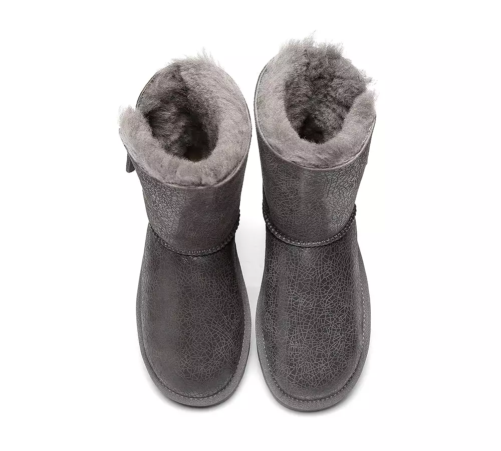 Urban UGG Sheepskin Zipper Short Women Boots Zipporah