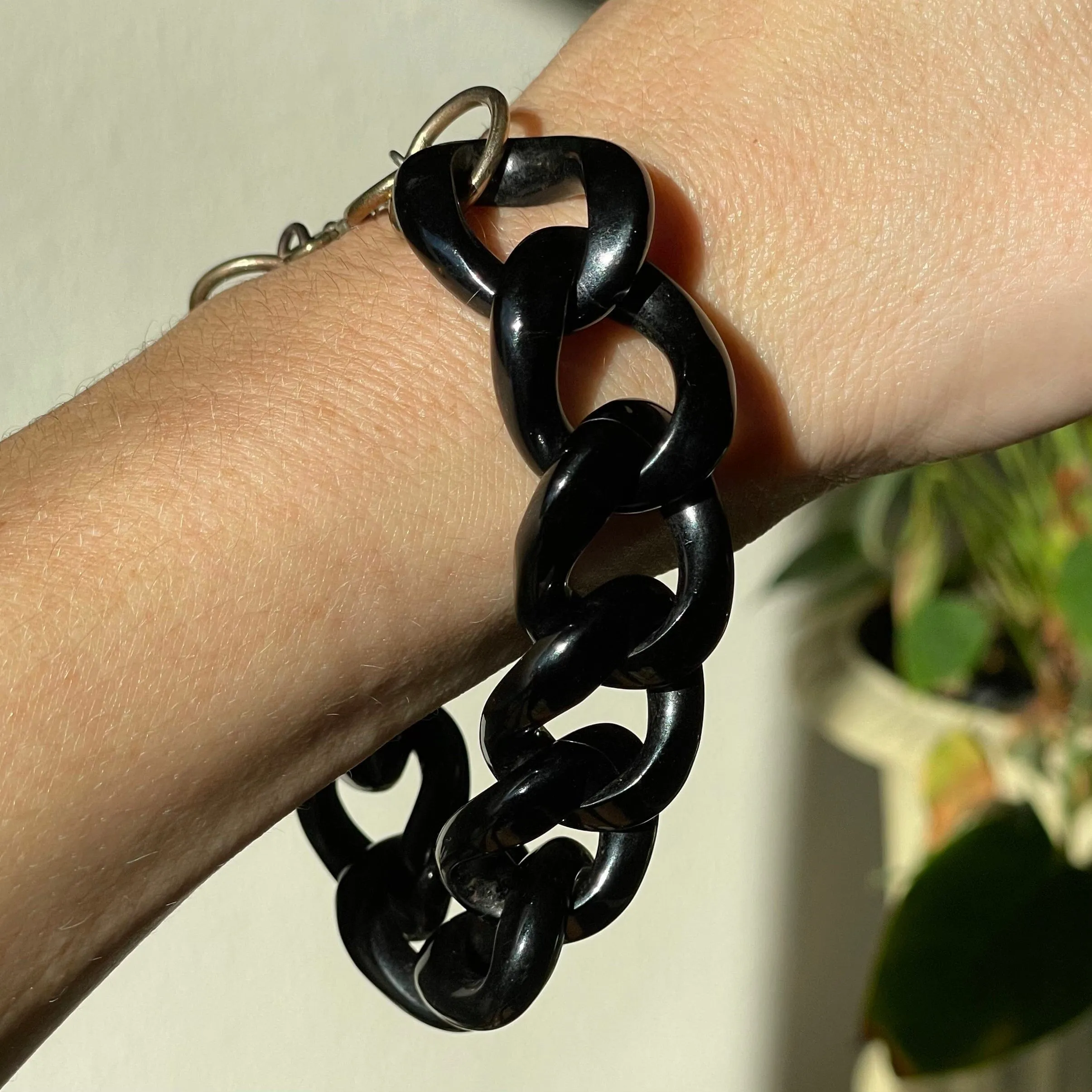 Victorian Whitby Jet Curb Link Bracelet