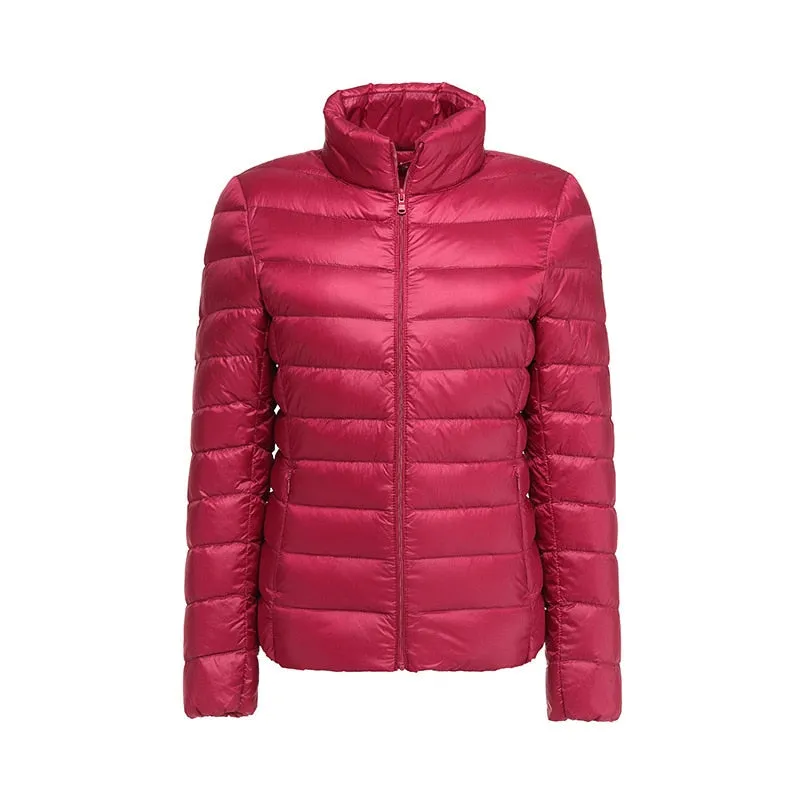 Winter Women Ultralight Thin Down Jacket White DucK