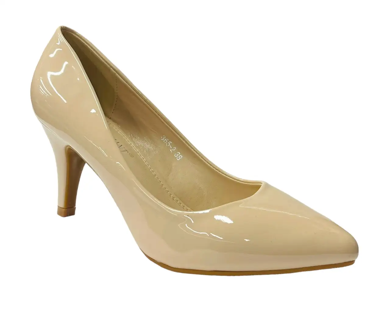 Women's Faux Patent Leather Stiletto Heel Court Shoes