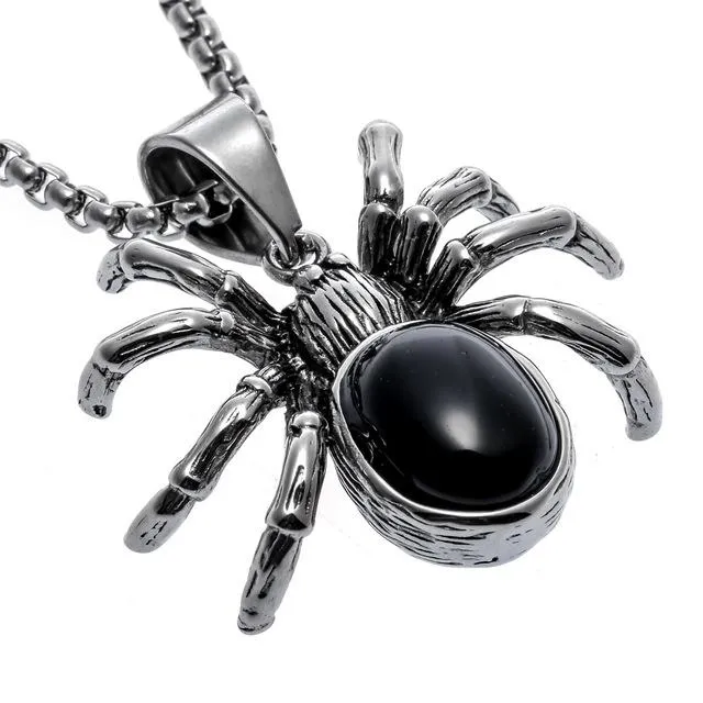 Women's Yacq Spider Stainless Steel Pendant Necklace For Halloween Party