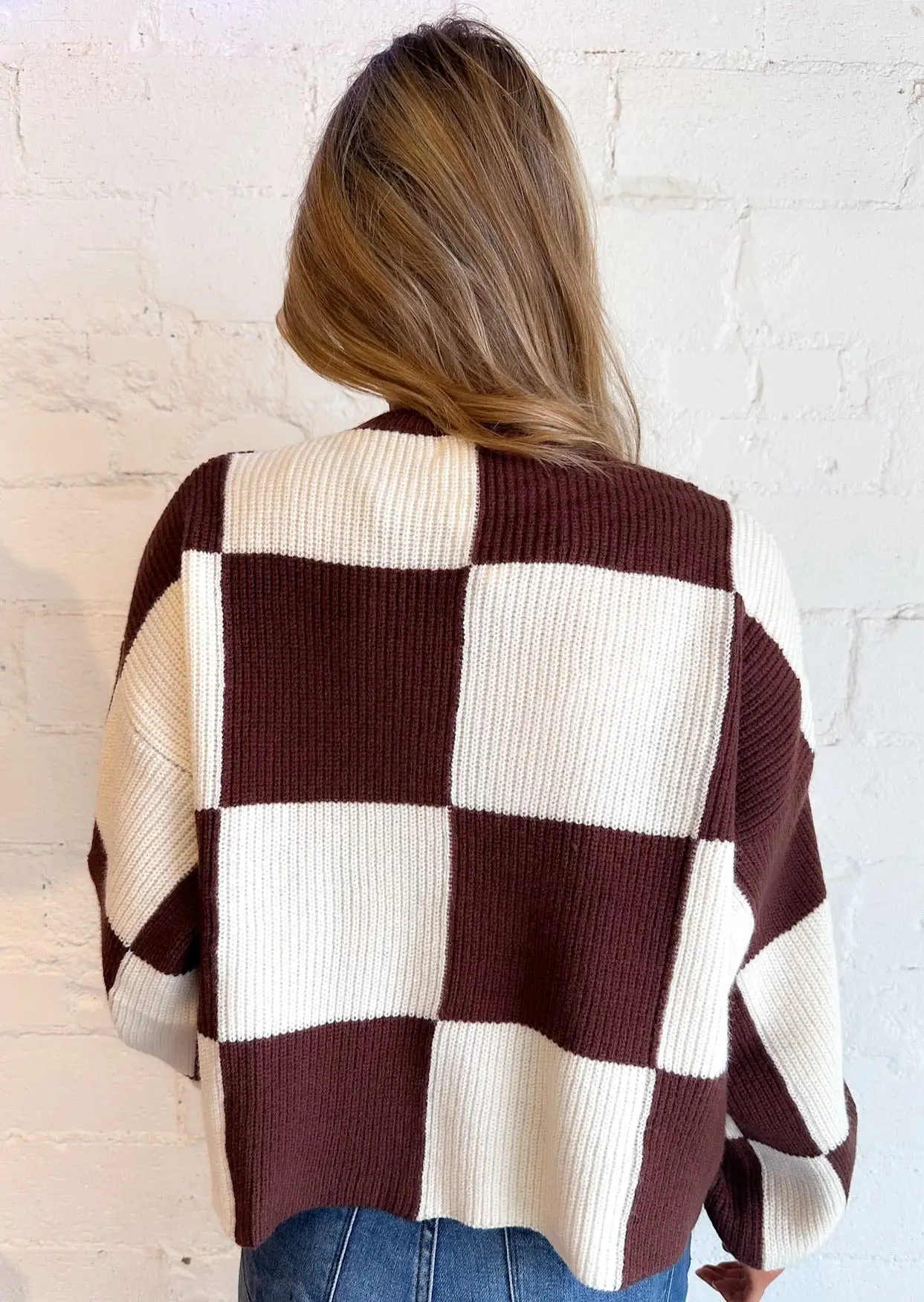 Wood Checker Sweater