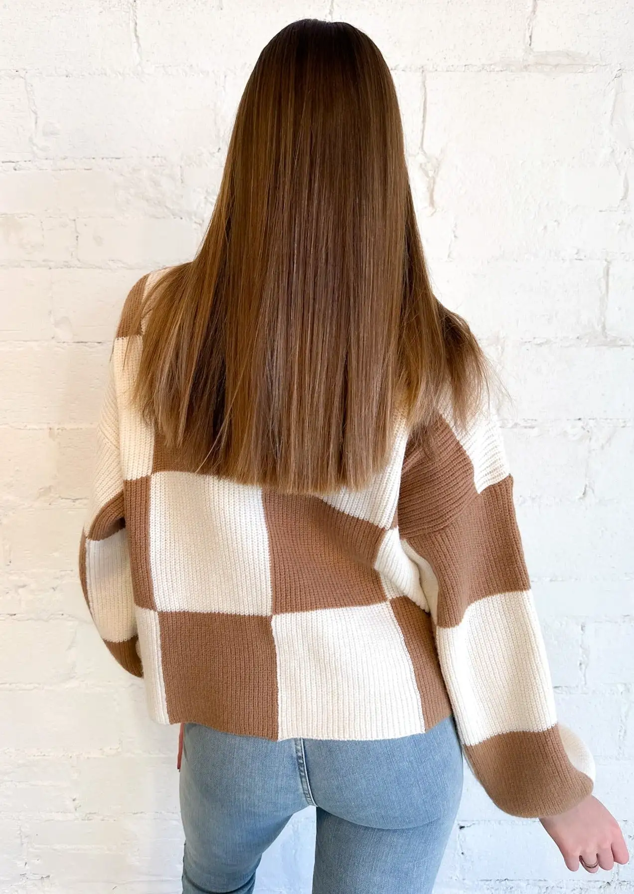 Wood Checker Sweater