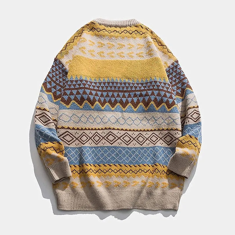 Xituodai Knitted Striped Vintage Sweater Men Clothes Pullover Men Sweater Casual Men's Sweater Knit M-2XL New Arrivals