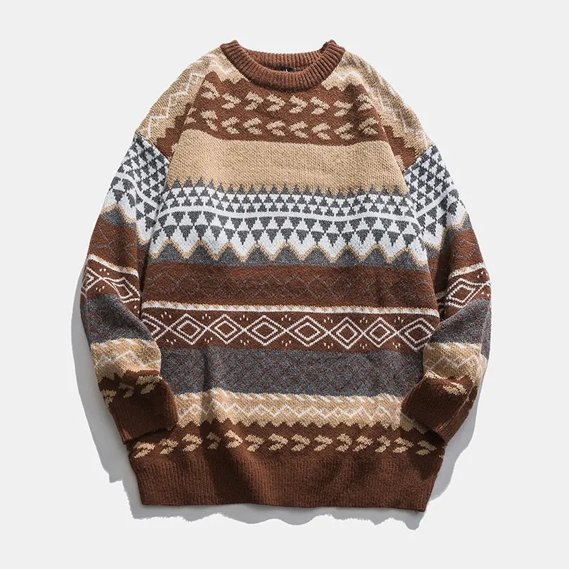 Xituodai Knitted Striped Vintage Sweater Men Clothes Pullover Men Sweater Casual Men's Sweater Knit M-2XL New Arrivals