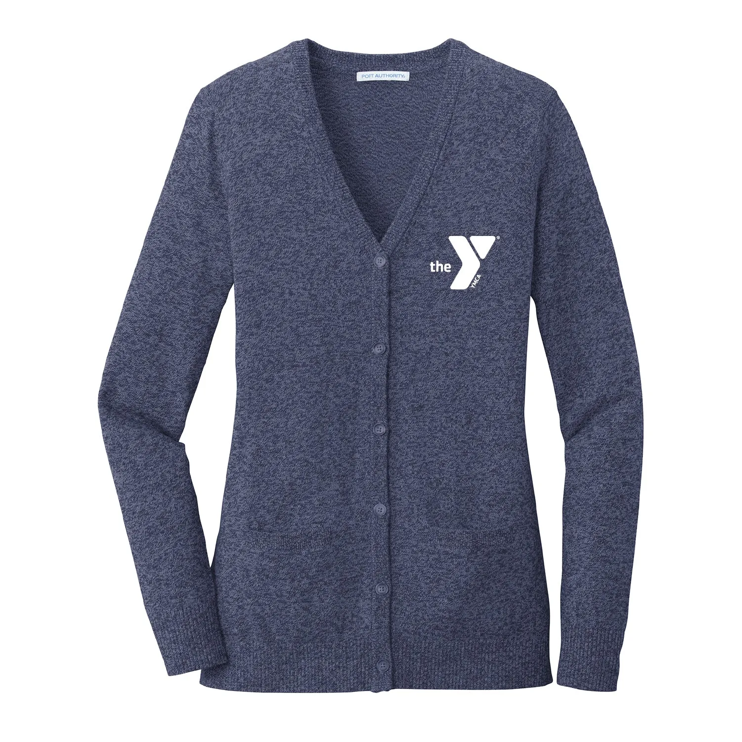 YMCA Ladies Marled Cardigan Sweater